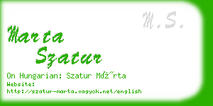 marta szatur business card